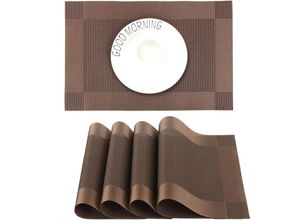 7734759930693 - Jnsongs - Platzset Abwischbar 4er Set Tischset Abwaschbar pvc Abgrifffeste Hitzebeständig Rutschfest Platzdeckchen für