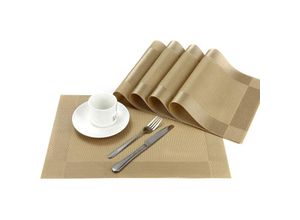 7734759930709 - Platzset Abwischbar 4er Set Tischset Abwaschbar pvc Abgrifffeste Hitzebeständig Rutschfest Platzdeckchen für KücheZuhauseRestaurantSpeisetisch