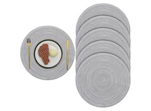 7734759930723 - 6er Set Runde Platzsets Hitzebeständig Geflochtene Tischsets für Küche Fest Hochzeit Party 38x38cm - Grün