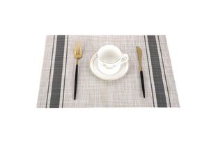 7734759930792 - Platzset Abwischbar 4er Set Tischset pvc Abgrifffeste Hitzebeständig Rutschfest Platzdeckchen für KücheZuhauseRestaurantSpeisetisch - Schwarz