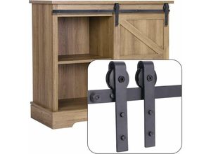 7734759998181 - Jnsongs - Schiebetü Hardware Kit für Scheunenschiebetür System Doppeltür für Lagerschrank TV-Schränke - 39FT 12M