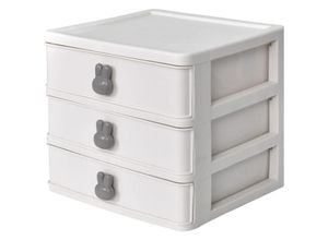 7739196361864 - Shining House - Kosmetik-Organizer Schubladen Make-up-Schubladenbox Schreibtisch mit 3 Schubladen Hasengriff Kosmetik-Aufbewahrungsbox für