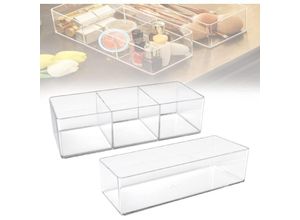 7739196361871 - 2er-Set Make-up-Organizer Schubladen-Organizer Schreibtisch-Make-up-Aufbewahrungsbox Badezimmer-Aufbewahrung stapelbarer Make-up-Organizer für