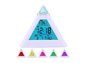 7739196363905 - SHINING HOUSE Digitaler Pyramidenwecker mit 7 farbwechselnden LEDs