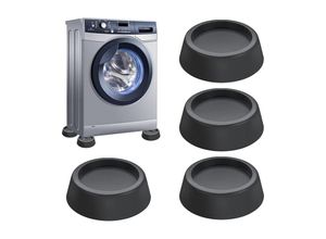 7739196370224 - Teile schwarze Anti-Schock-Matte für Waschmaschine Anti-Lärm-Waschmaschinenfüße mit Gummipolstern geeignet für Waschmaschinen Trockner Möbel