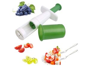 7739196370729 - Neuer Trauben- Obst- und Gemüseschneider Shredler multifunktionales Baby-Hilfsmittel kreatives Küchengerät Kirschtomaten-Obstschneider 17 cm