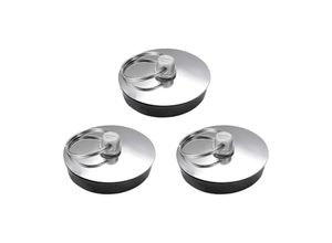 7739196373706 - Shining House - 37 mm Edelstahl-Spülbeckenstopfen mit Ring für Badewanne Küche Badezimmer 3er-Pack