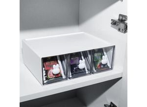 7739196376189 - Schrank-Organizer Teebox mit 3 Schubladen Küchen-Aufbewahrungsbox für Teebeutel Kaffee usw Aufbewahrungsspind für Küche Bad Ankleidezimmer Büro