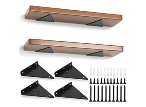7739196867137 - Set mit 4 dreieckigen Regalhalterungen 14 cm schwimmende Regalhalterungen aus Eisen Wandregalhalterung aus Metall für offene DIY-Regale - Shining