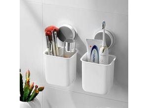 7739196883595 - Shining House - Stück wandmontierter Zahnbürsten-Aufbewahrungshalter Zahnbürsten- und Zahnpasta-Halter elektrischer Zahnbürstenhalter