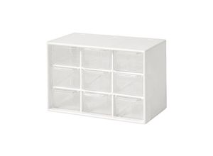 7739196886305 - Make-up-Organizer Kunststoff-Kosmetik-Aufbewahrungsbox mit 9 Schubladen Mini-Schmuckaufbewahrung für Büro Waschtisch Schlafzimmer Badezimmer