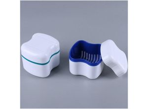 7739196891729 - Koffer Prothesenbox Prothesenkoffer Prothesenbehälter mit Sieb Kieferorthopädiebox Prothesenreinigung zur Aufbewahrung Einweichen Sauber Blau