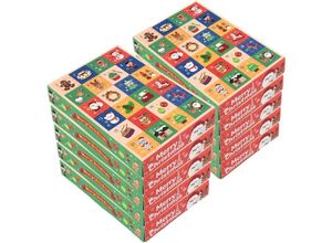 7739196978093 - Adventskalender-Boxen mit Weihnachts-Countdown 10 Stück 24 Raster leere Adventskalender zum Befüllen Überraschung DIY-Papierboxen für - Shining