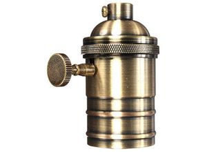 7751577296831 - E26 E27-Glühbirnenfassung im Retro-Stil aus antikem Kupfer mit ES-Schraub-Ein Aus-Schalter aus Messing - Ahlsen