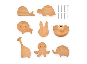 7751577830806 - Stück Schubladenknöpfe aus Massivholz Holzknöpfe für Kommoden Holzknöpfe für Schranktüren Holzmöbelgriff Holzschubladenknöpfe mit Schrauben für