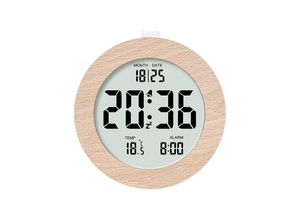 7751577831193 - Digitaler Wecker aus Holz LCD-Morgenwecker Digitaluhr mit Datumsanzeige Temperatur Schlummerfunktion Hintergrundbeleuchtung batteriebetriebene