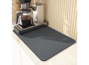 7751577838727 - Lntyq - Tropfmatte aus Silikon für Kaffeemaschinen saugfähige Tropfmatte für Küche Theke Bar grau 40x60cm