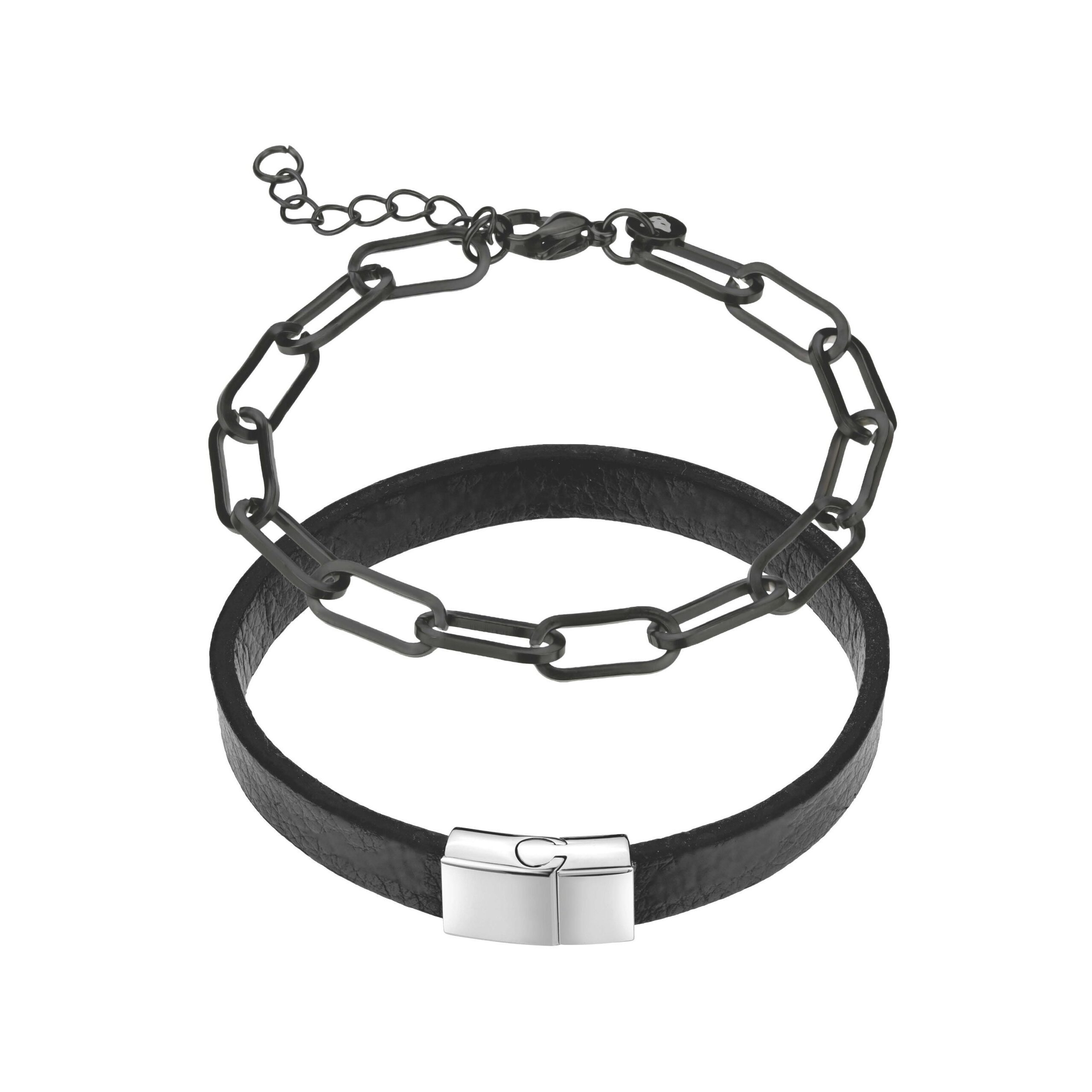 7756612220161 - Echtem Leder edelstahlarmband Marc Lauder