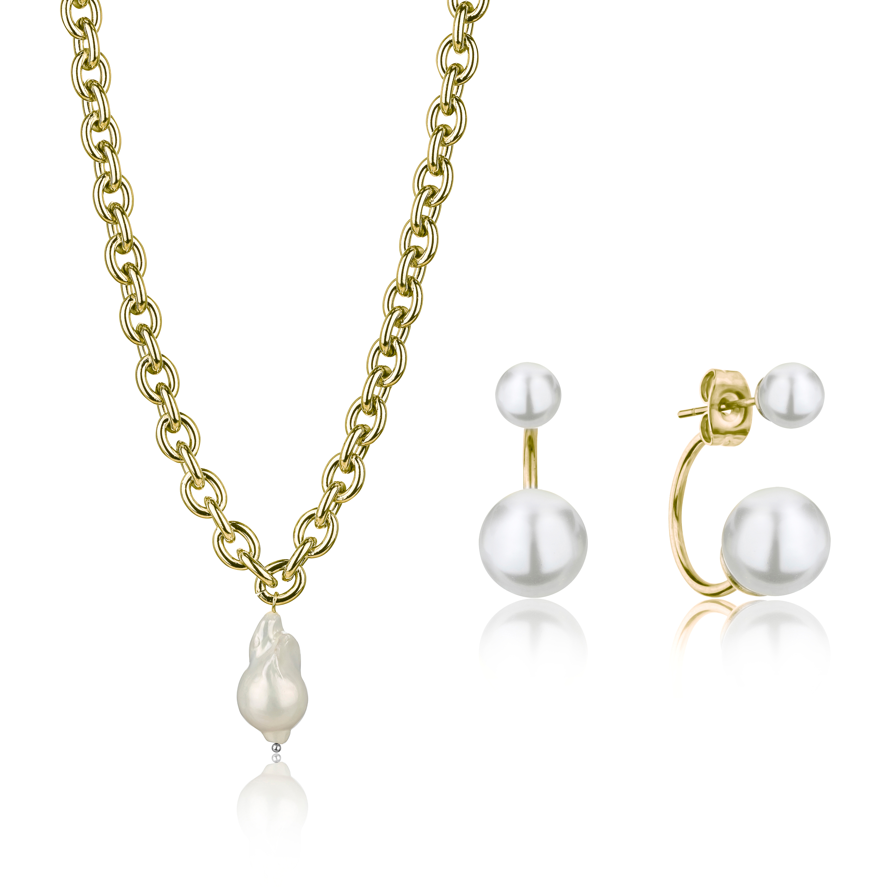 7756612559773 - Set aus Halskette und Ohrringen für Frauen Morgan Pearl