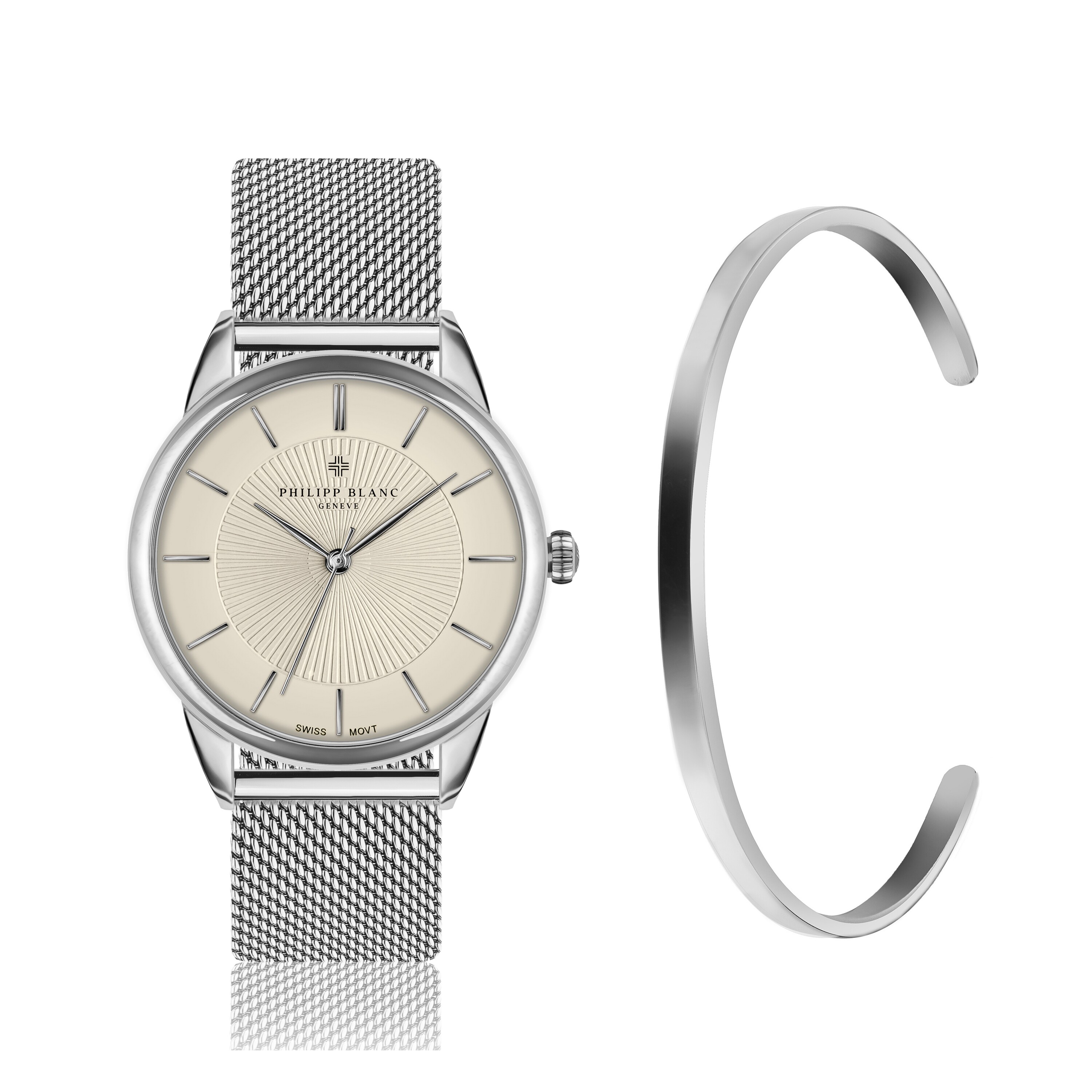 7756613347881 - Uhr und Armband aus Mesh Philipp Blanc