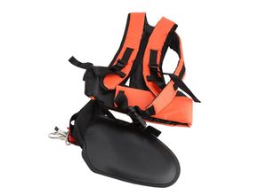 7775158462262 - Topincn SchultergurtTrimmer Strap Doppel Schulter y förmigen Nylon Gürtel Rasenmäher Gepolsterte Strap Harness Black Orange Farbe Gartengerät