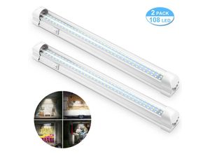 7775158538936 - 2x108 led Innenraumbeleuchtung Auto Innenbeleuchtung dc 12V led Unterbauleuchte mit Verdrahtungslöcher an beiden Enden on off Schalter Leuchte für