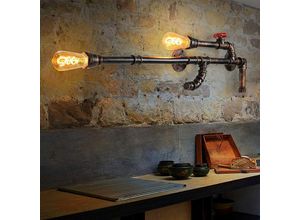 7807444388014 - ZMH - Wandlampe Vintage Wandleuchte Innen Industrial Deko Flur Lampe für Wand Retro E27 Fassung in Metall Wasserrohr Design MAX40W Landhausstil