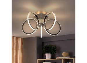 7807447052790 - Led Deckenleuchte Wohnzimmer Deckenlampe Schlafzimmer Modern 5 Ringe Design in chrom 37W 47cm 3000K Warmweiß Deckenbeleuchtung für Arbeitszimmer Büro