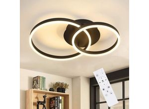 7807447053780 - Led Deckenleuchte Wohnzimmerlampe Dimmbar Deckenlampe Modern Esszimmerlampe aus Acryl und Aluminium in Schwarz mit Fernbedienung für Schlafzimmer