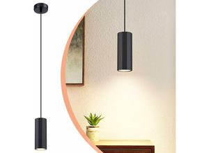 7811081207836 - Pendelleuchte Schwarz 1 Flammig Hängelampe - Pendellampe GU10 Wohnzimmer Modern Industrial Esszimmerlampe Hängend Metall Hängeleuchte für Esszimmer