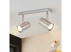 7837988565602 - ZMH Deckenleuchte Innen Nickel Deckenstrahler-GU10 Deckenlampe 2 Flammig 330°Schwenkbar Modern Deckenspots Schlafzimmer Wandstrahler für Wohnzimmer