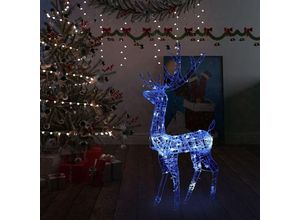 7860987369537 - Sweiko - LED-Rentier Acryl Weihnachtsdekoration 140 LEDs 120 cm Blau