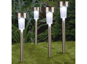 7860987479106 - HI LED Solar Gartenleuchte 4 Stk Edelstahl 36 cm