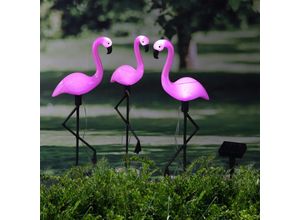 7860987498503 - HI Solar LED Gartenleuchten Flamingo 3-tlg