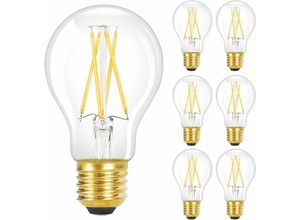 7879962109570 - ZMH 6 Stück LED Gluehbirne E27 Vintage Lampe - A60 Leuchtmittel edison Light Bulb 2700K 4W Glühlampe Warmweiß Filament Retro Birne Glas Antike