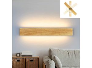 7895136196252 - Led Wandleuchte innen Wandlampe - Holz Modern Flurlampe Up und Down Design Treppenhauslampe Indirekt 3000K Warmweiß Wandbeleuchtung für Wohnzimmer