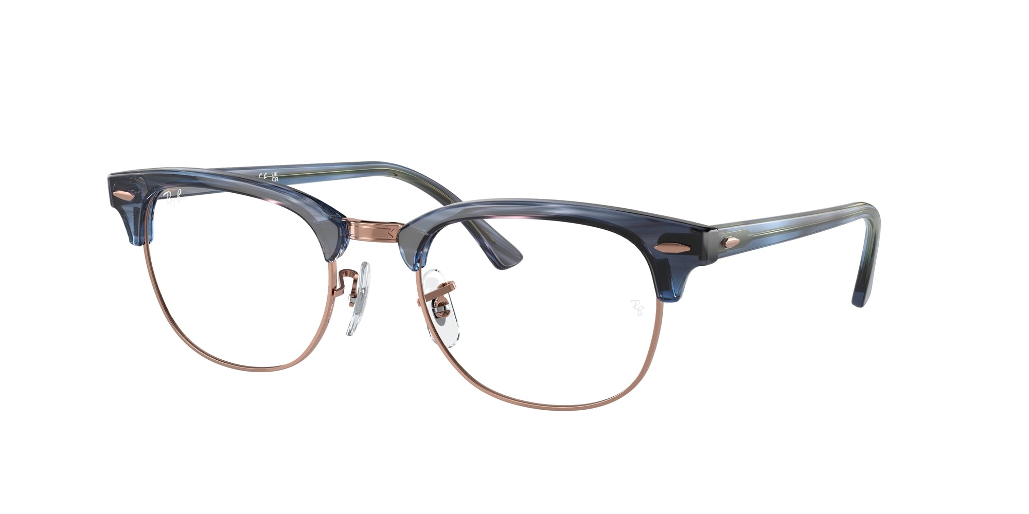 7895653291300 - Unisex RX5154 CLUBMASTER 8374 Rahmen von BRILLEN Acetat Blau Transparent Quadratisch Normal