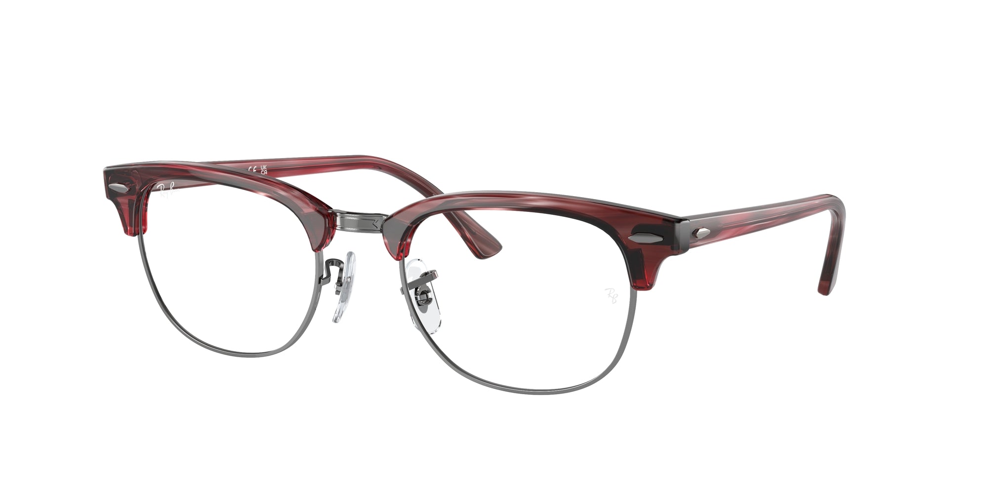 7895653291348 - Unisex RX5154 CLUBMASTER 8376 Rahmen von BRILLEN Acetat Rot Transparent Quadratisch Normal