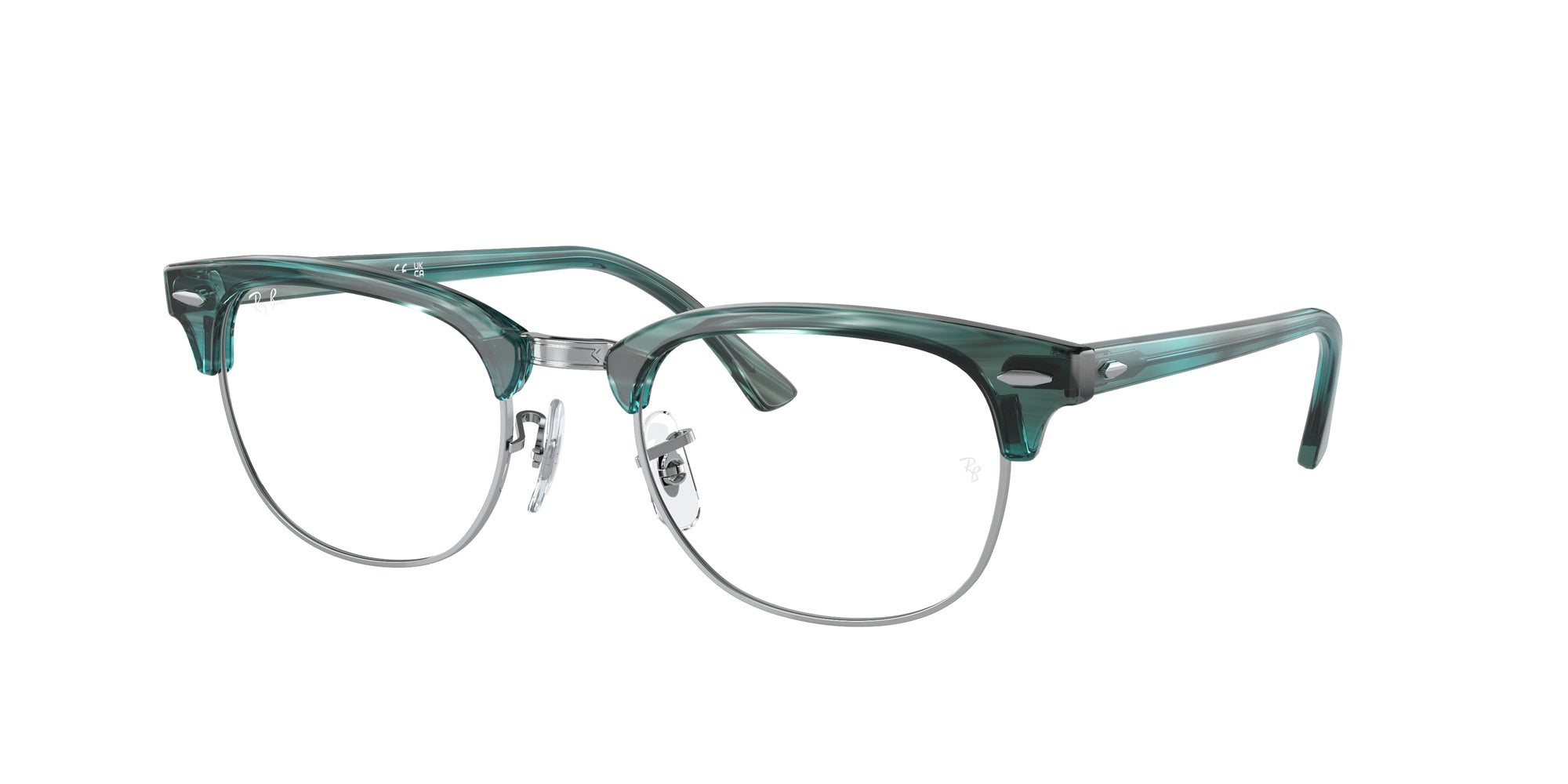 7895653291355 - Unisex RX5154 CLUBMASTER 8377 Rahmen von BRILLEN Acetat Grün Transparent Quadratisch Normal