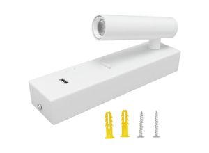 7906815671271 - Wandmontierte Leseleuchte einstellbarer Winkel minimalistische LED-Wandleuchte mit Schalter USB-Ausgang 100–240 v warmes Licht - Eosnow