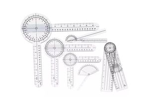 7906815728531 - 6-teiliges medizinisches Goniometer-Set pvc transparent klare Skala verschleifestes Winkellineal für die Orthopdie - Eosnow