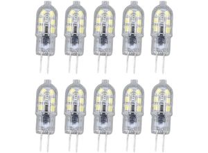 7906815761484 - 10er-Pack G4 2835 LED-Glühbirne transparente LED-Lampe Plug-in-Glühbirne AC220V für Wohnmobil-Schrank Landschaftslicht 6500 K weies Licht