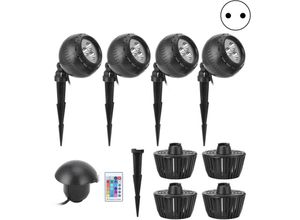 7906815766366 - Eosnow - 10W 100240V Unterwasserlicht rgb Farbwechsel led Gartenlicht mit 1 bis 4 Verteiler (EU-Stecker)