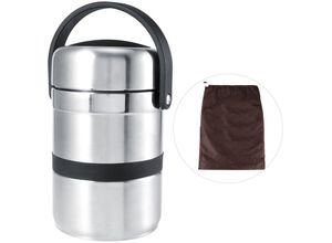 7906815768926 - Tragbare mehrschichtige isolierte Thermo-Lunchbox aus Edelstahl Lebensmittelbehlter Geschirr 18 l - Eosnow