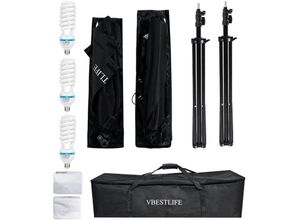 7906815780348 - VBESTLIFE 5070cm Softbox 2m Lichtstativ Lampe Glühbirnen Fotografie Kit Kit EU Stecker 220V