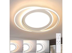 7946976469782 - Deckenlampe led Wohnzimmer Deckenleuchte 48CM Dimmbar Wohnzimmerlampe Modern Ring Schlafzimmerlampe 66W Design Acryl Bürolampe mit Fernbedienung für