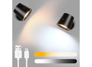 7979995379688 - Wandlampe led Wandleuchte Innen - Wandbeleuchtung mit Akku 360° Drehbare Touch Control 3 Helligkeitsstufen Kabellose Wandleuchten Für Wohnzimmer