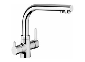 8000177306730 - Paini France - Spültischmischer mit 3 Wasserrohrauslauf Paini Kitchen 92CR6433VE7B90 Chrom - Chrom