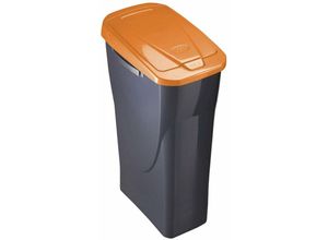 8000837180809 - Papelera 15 litros ecobin con tapa color negro naranja 31x20x42cm Mondex