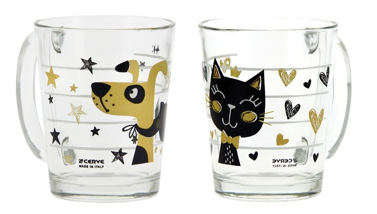 8001691918621 - Glastasse mit Henkel Golden Dog 2er-Set 310 ml 8001691918621 - Glastasse mit Henkel Golden Dog 2er-Set 310 ml